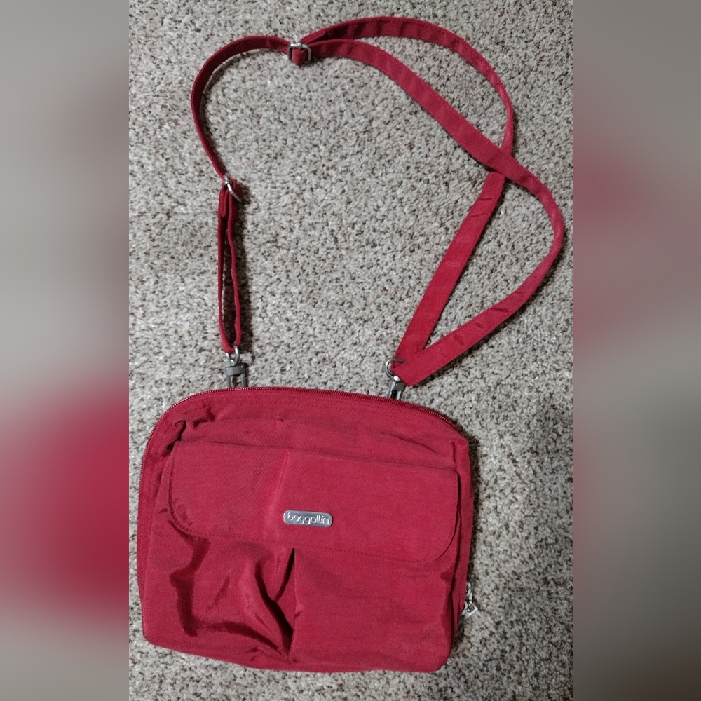 Bagallini  Red Crossbody Hobo Purse